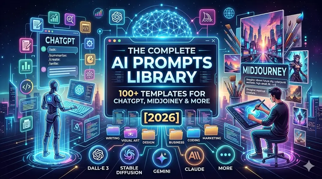 The Complete AI Prompts Library: 100+ Templates for ChatGPT, Midjourney & More [2026]
