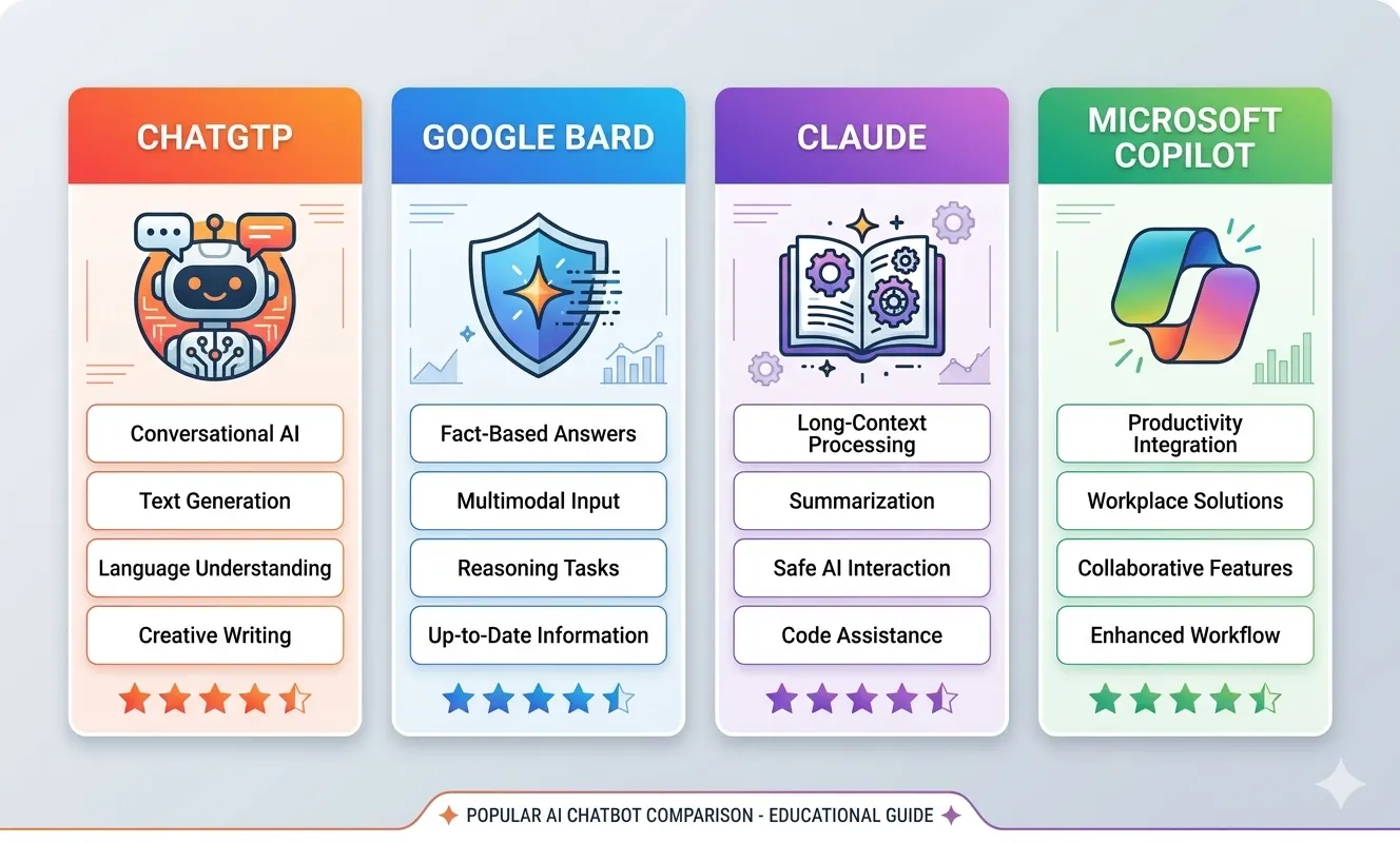 Top 4 AI Chatbots Comparison